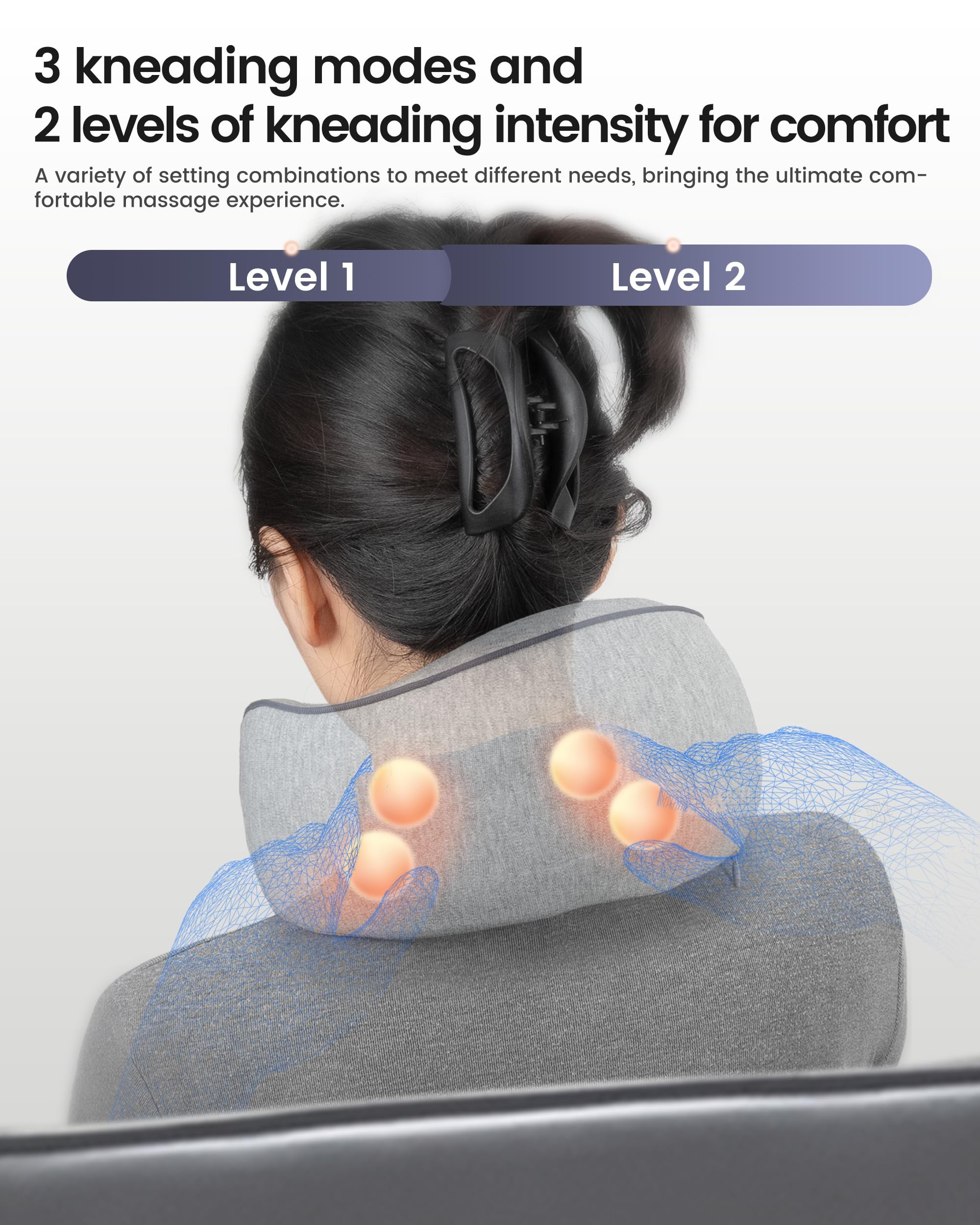 CILI cordless neck massager with USB charging for travel
