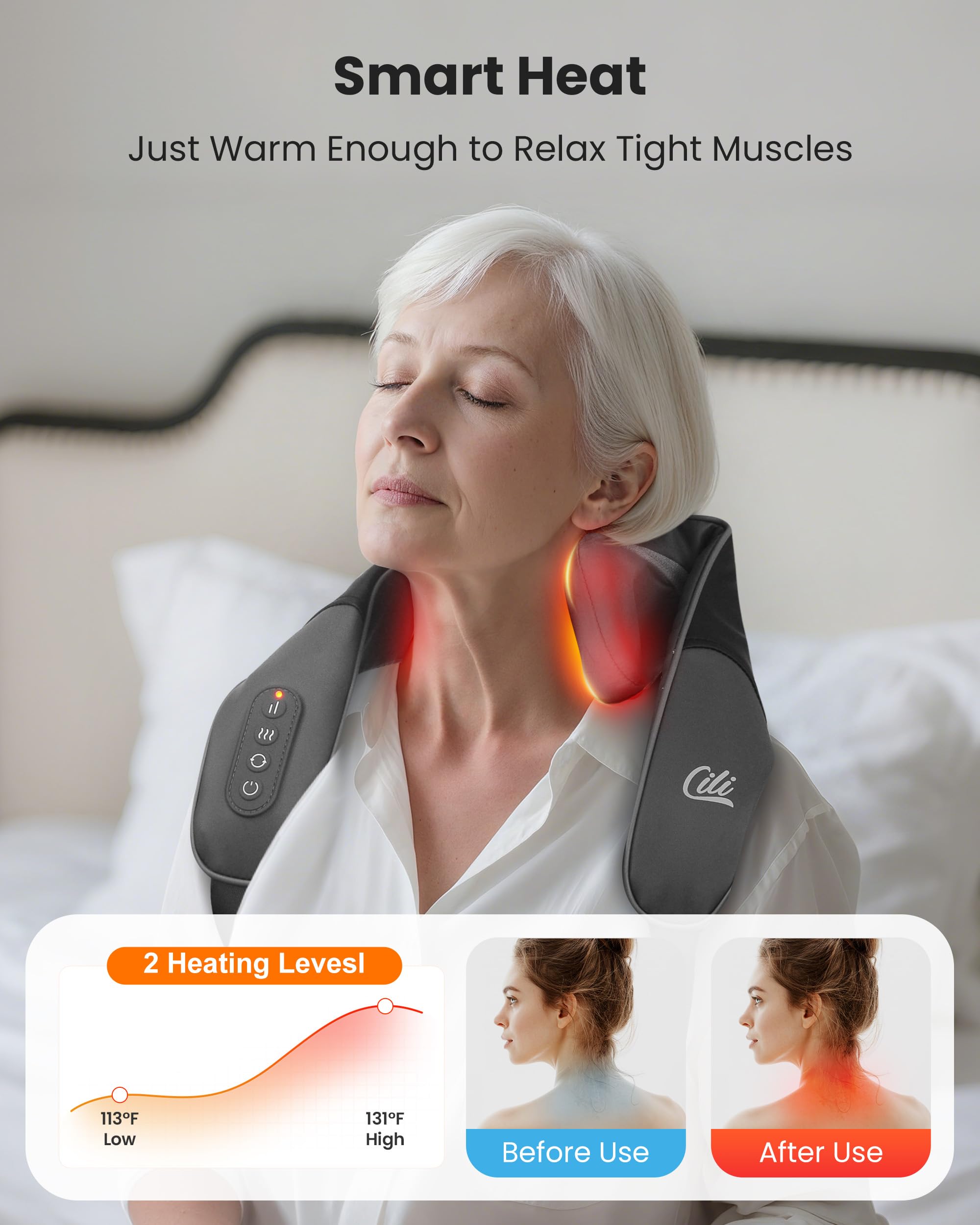 CILI ergonomic design with extensible straps for handheld or clip-on use.