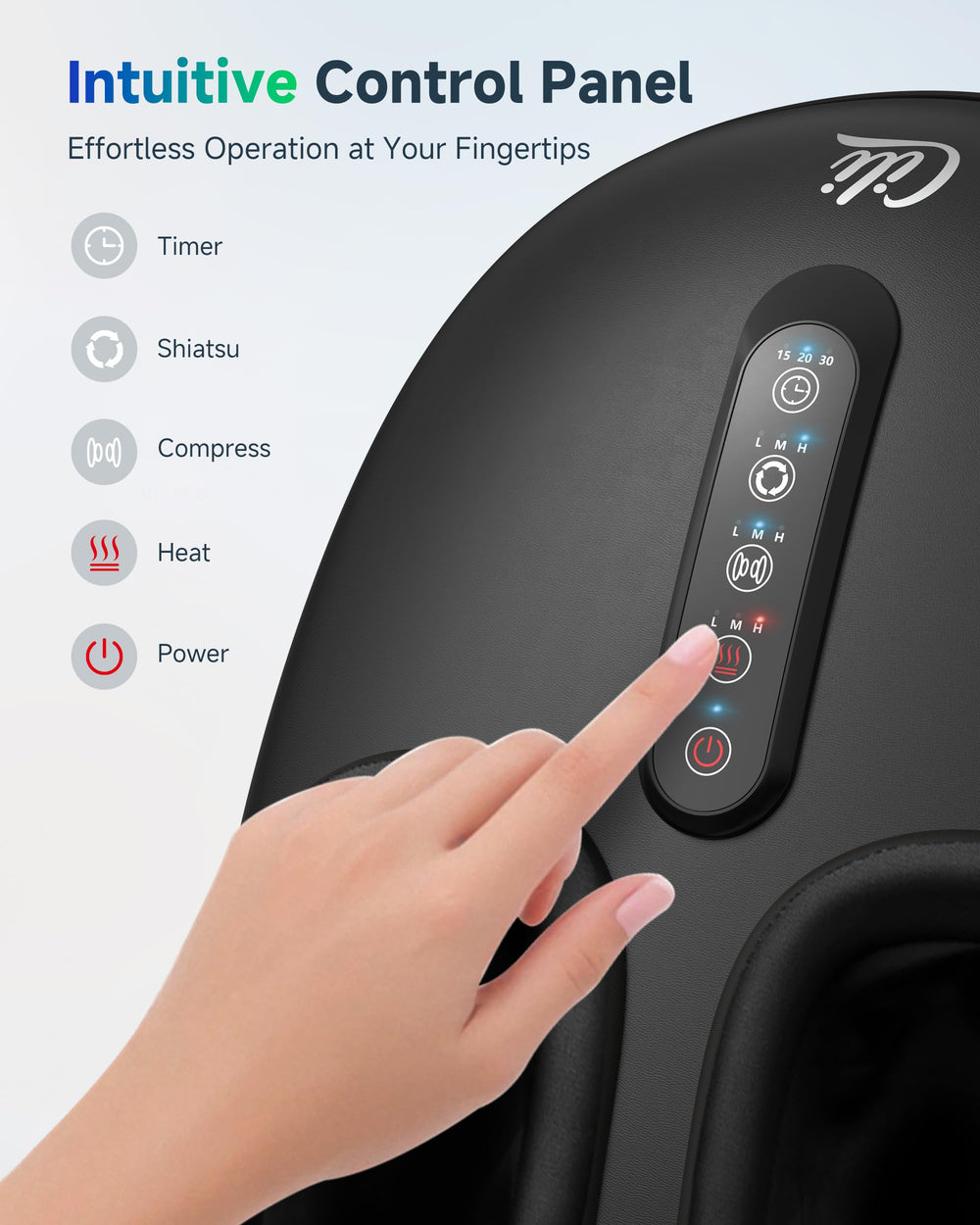 CILI foot massager with auto timer and removable liners for easy cleaning