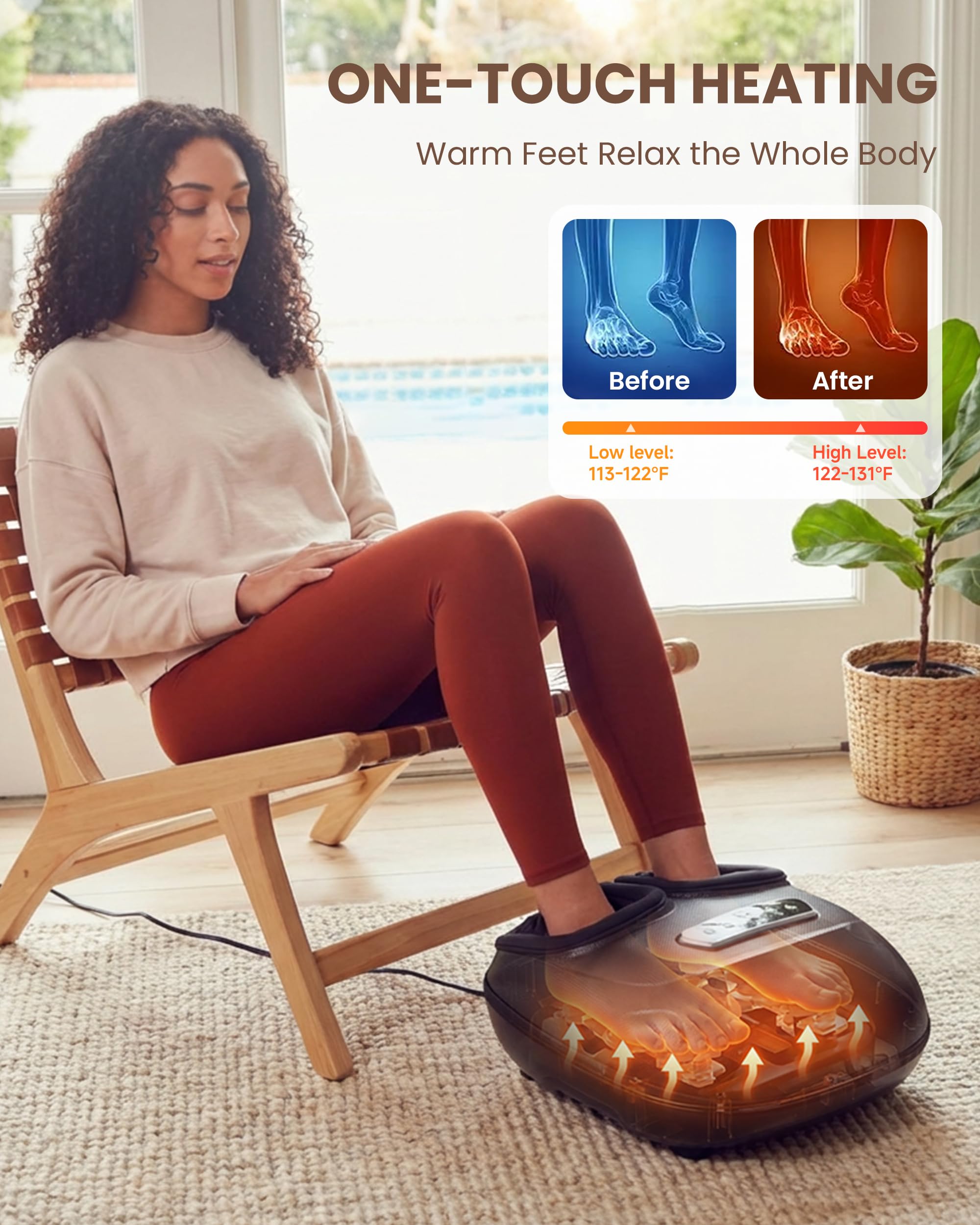 CILI foot massager compression and vibration ease tired feet and promote circulation.