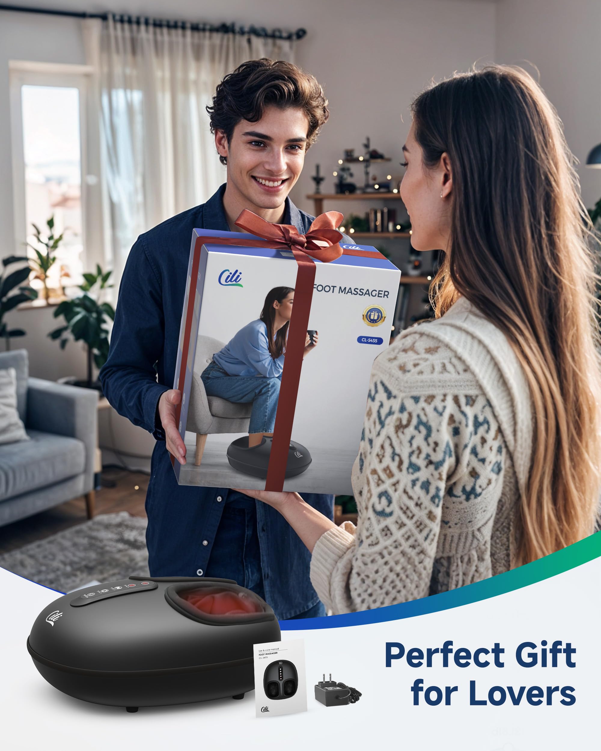 Family-use ready CILI foot massager for shared home relaxation