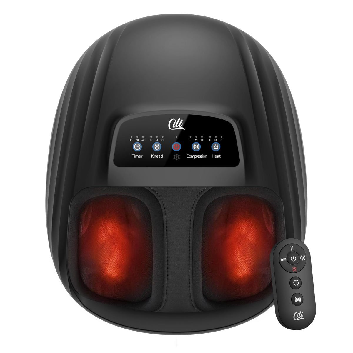 CILI foot massager with heat on soles and tops for soothing warmth after workouts.