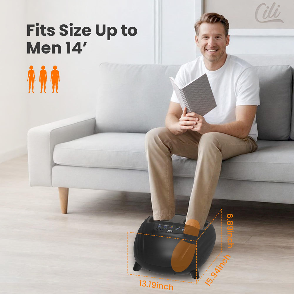 CILI device fits feet up to US size 14 for larger feet.