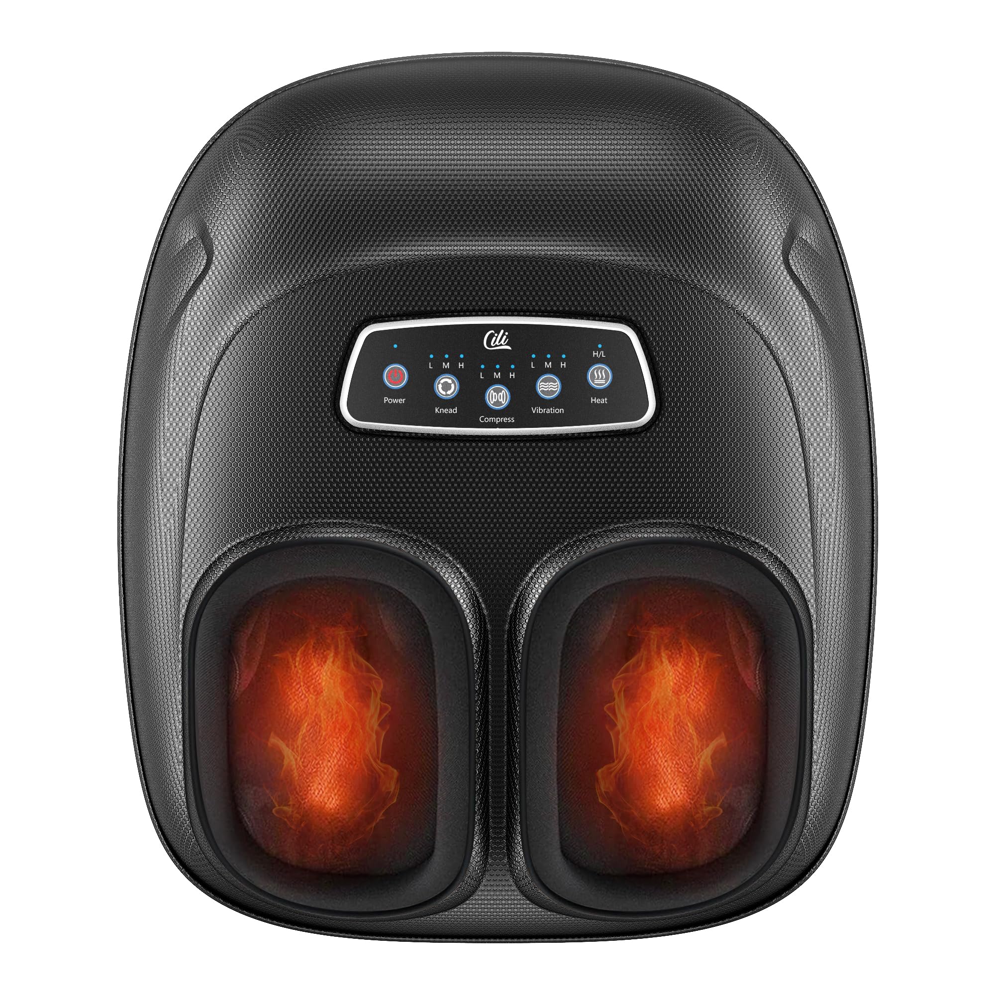 CILI foot massager front view showing four modes for personalized relief