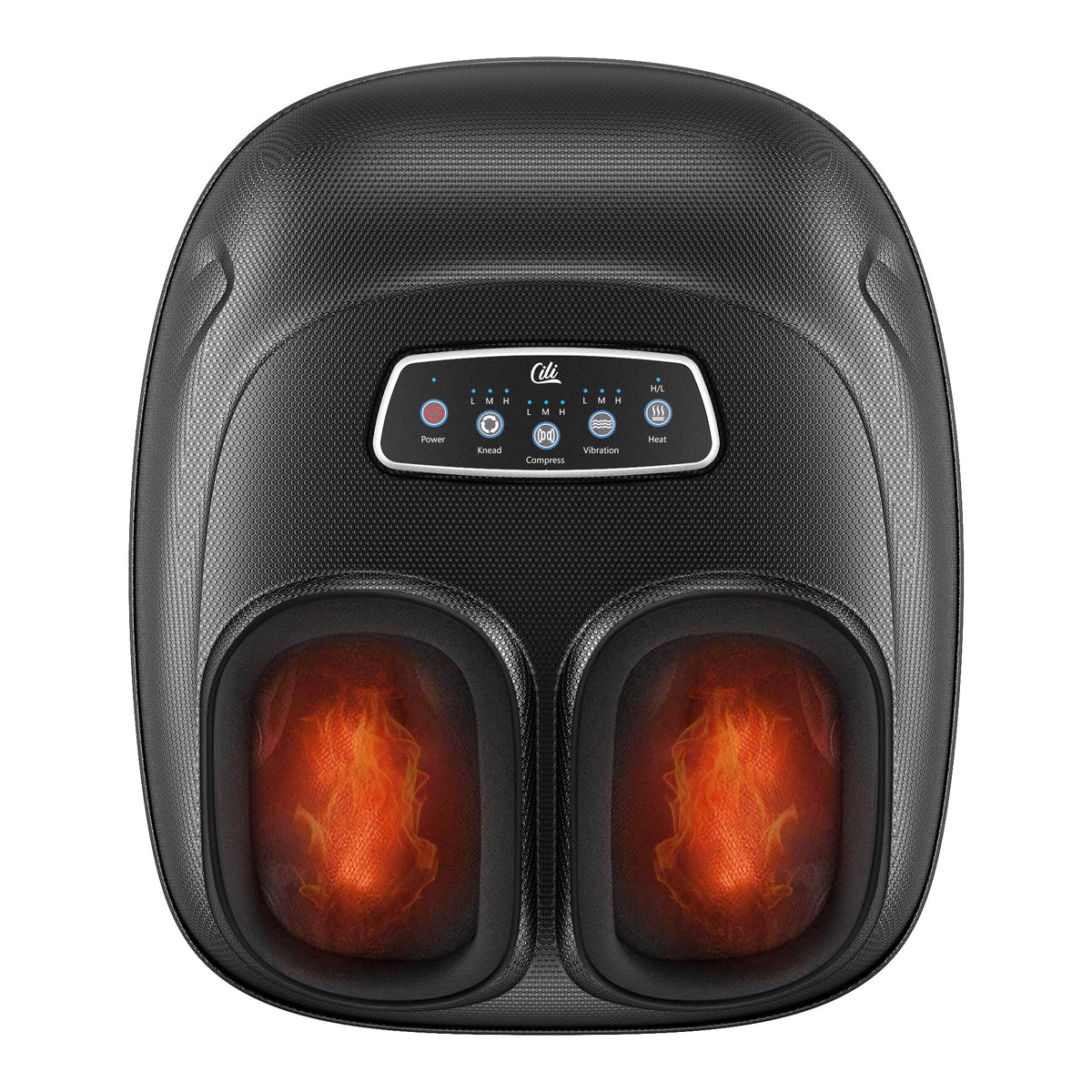 CILI foot massager front view showing four modes for personalized relief