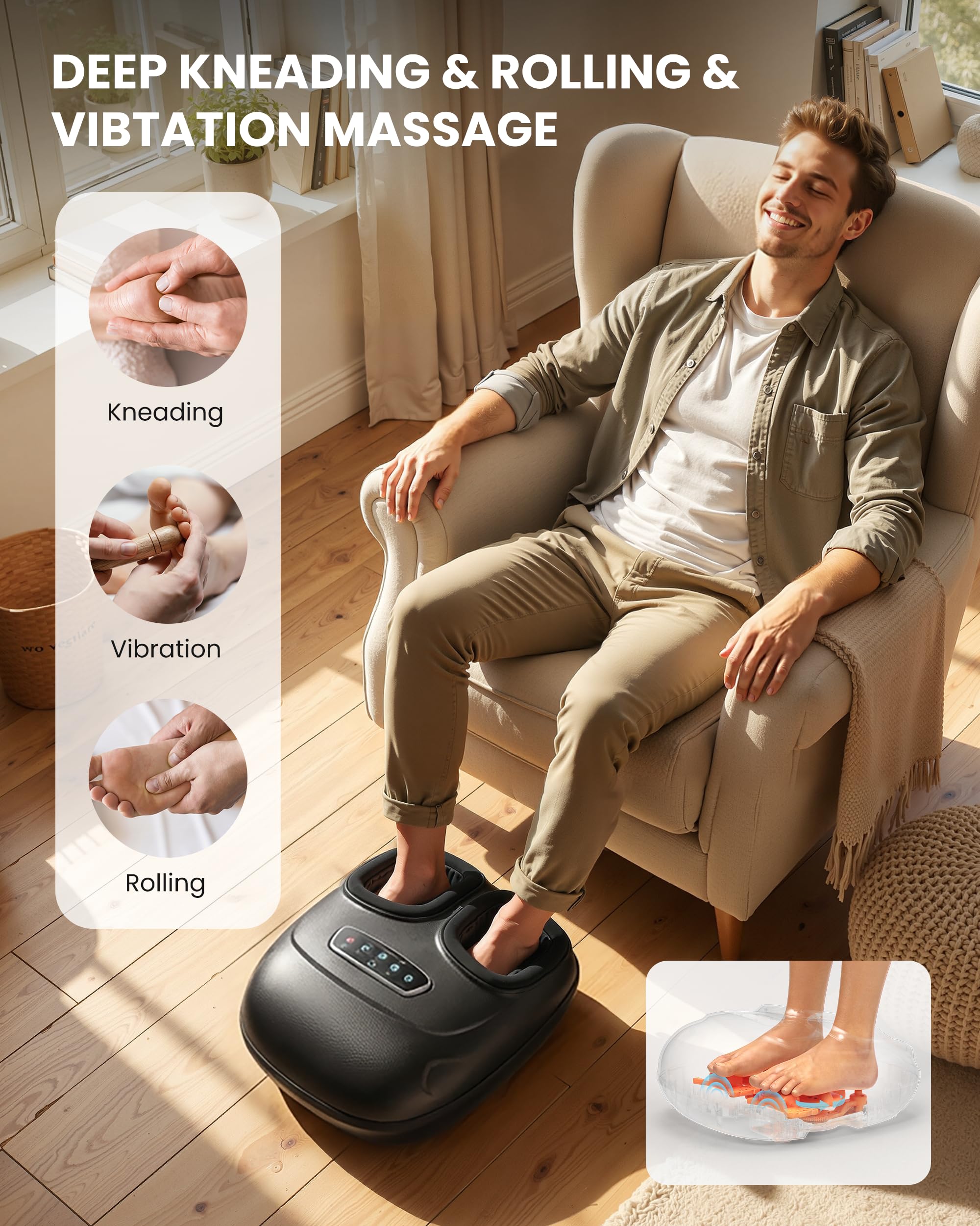 CILI foot massager in use on full foot for relaxation potential