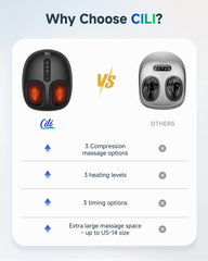 CILI massager showing three compression levels for customized comfort