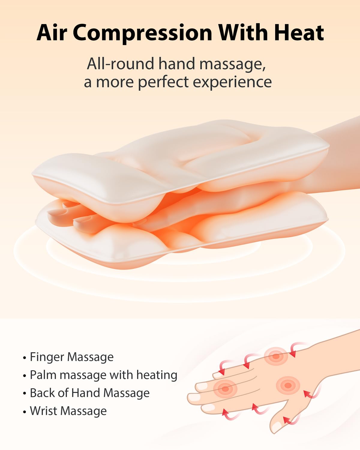 CINCOM hand massager with 7 airbags for thorough kneading