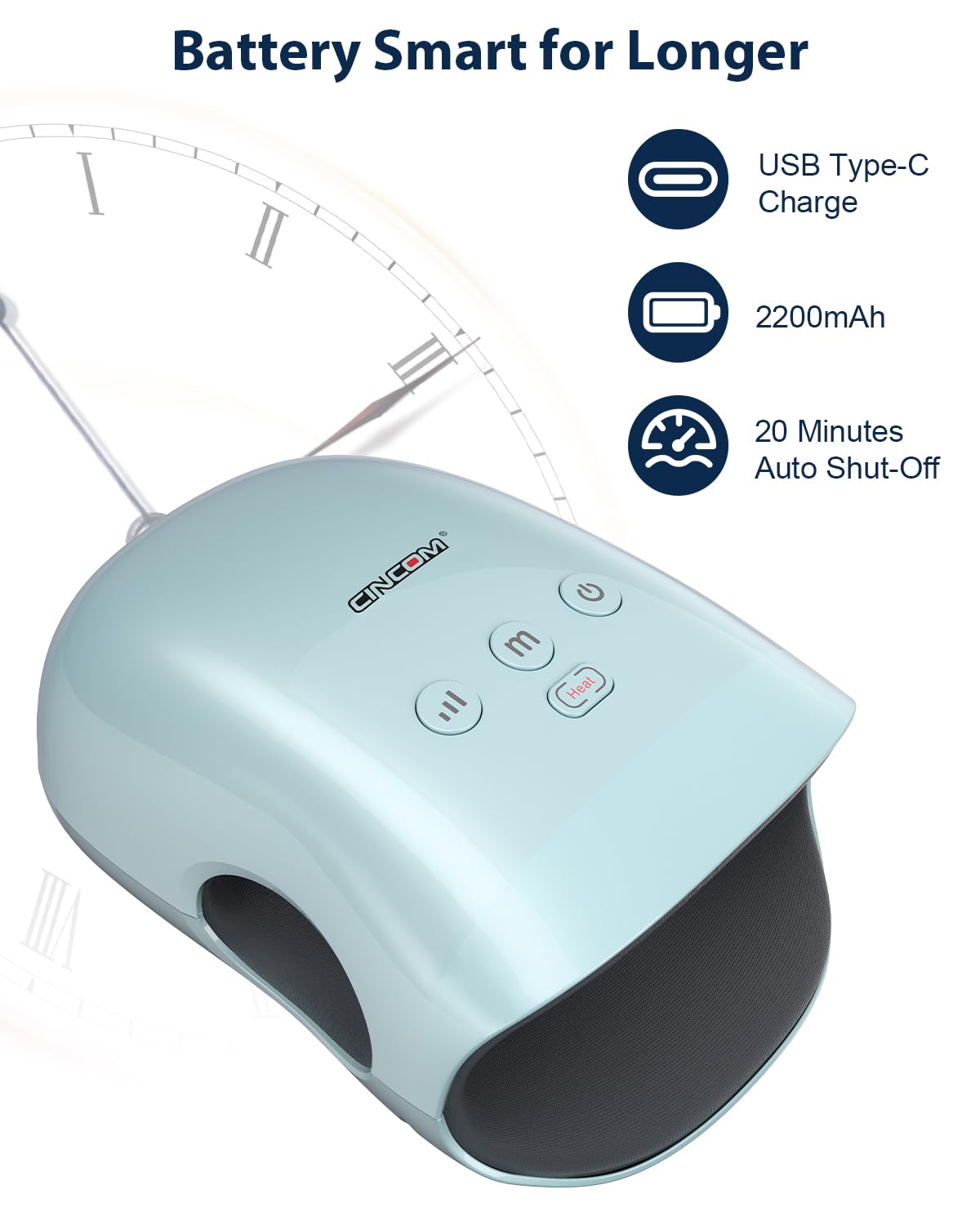 CINCOM Cordless design with compact size for travel use