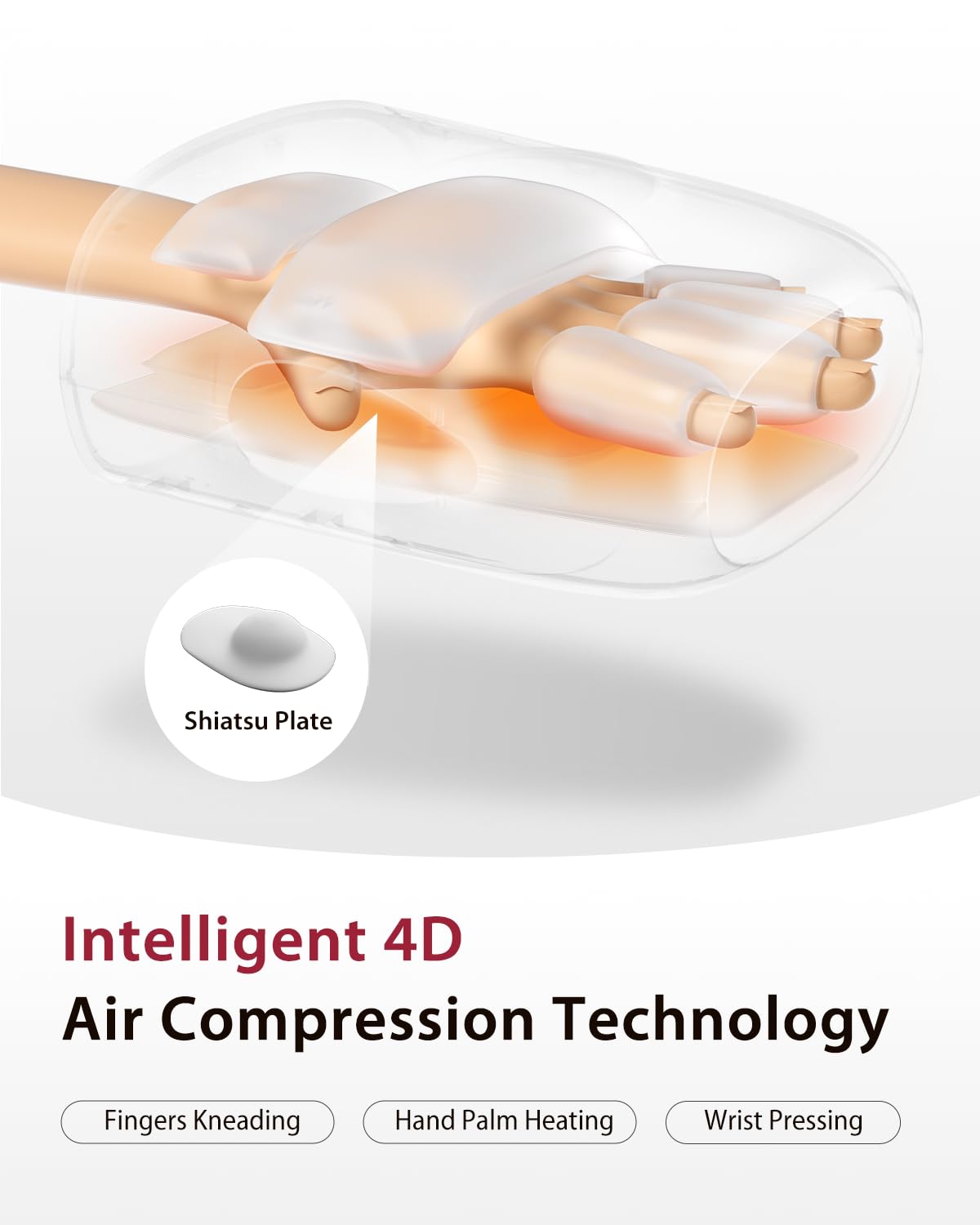 CINCOM Finger massage targets each finger for relaxed joints.