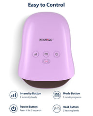 CINCOM Hand Massager heat control demonstrates customizable warmth levels