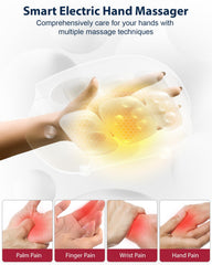 CINCOM Hand Massager heat levels providing soothing warmth to ease stiffness