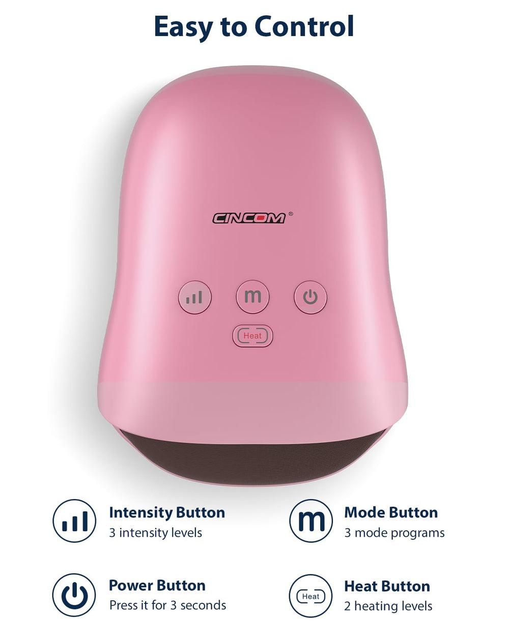 CINCOM Hand Massager kneading action on wrists and palms for relaxation