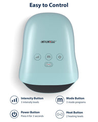 CINCOM Hand Massager in use on the left hand demonstrating adjustable modes