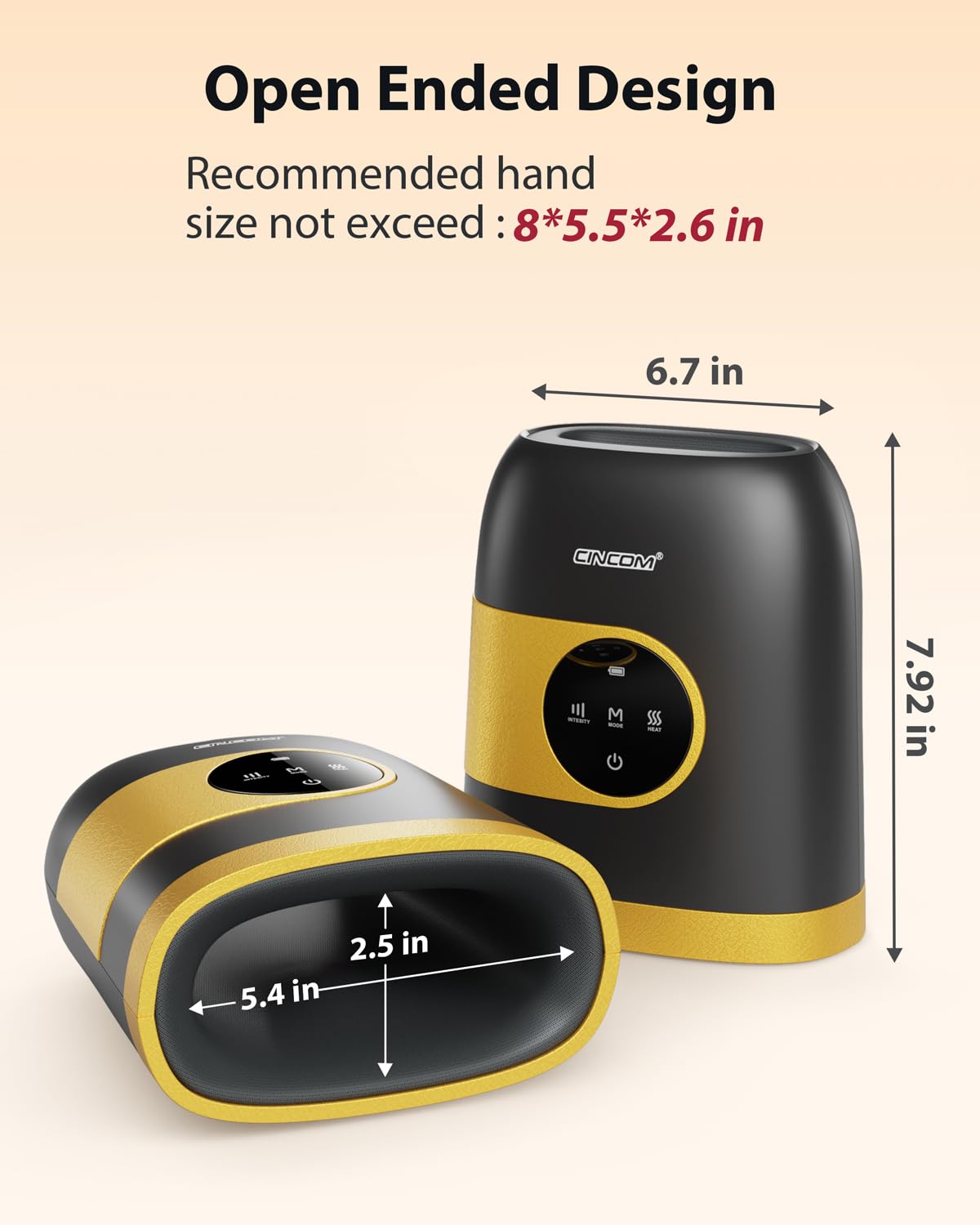 CINCOM massager fits both left and right hands for versatile use