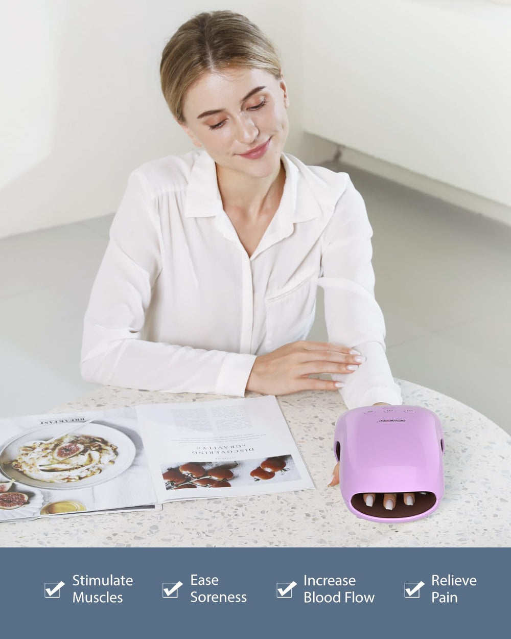 CINCOM Hand Massager therapy heads deliver deep kneading and targeted pressure