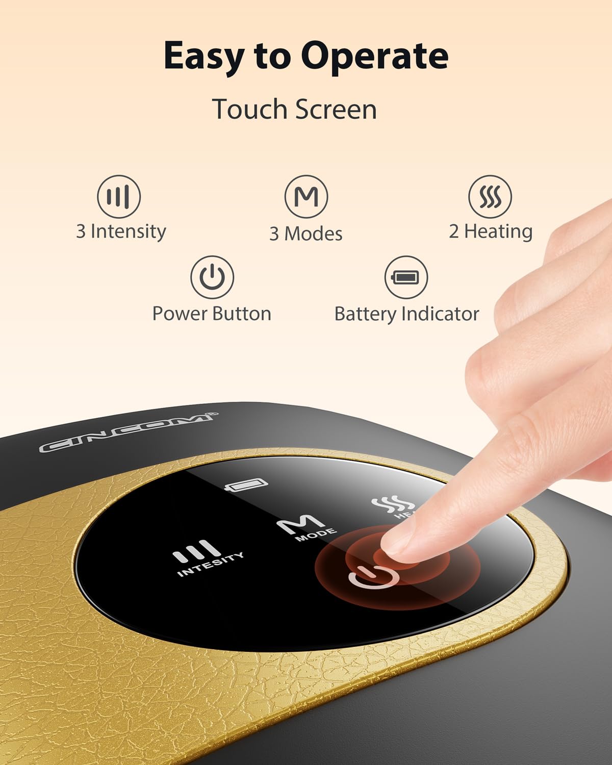 CINCOM massager touch screen controls for easy customization