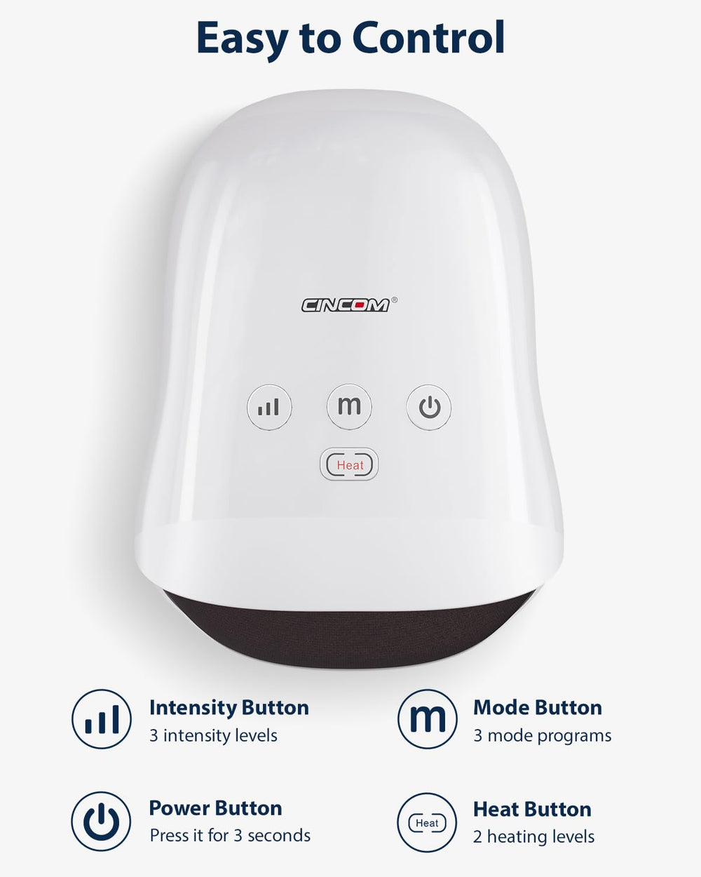 CINCOM Hand Massager emitting warm heat while in use for comfort