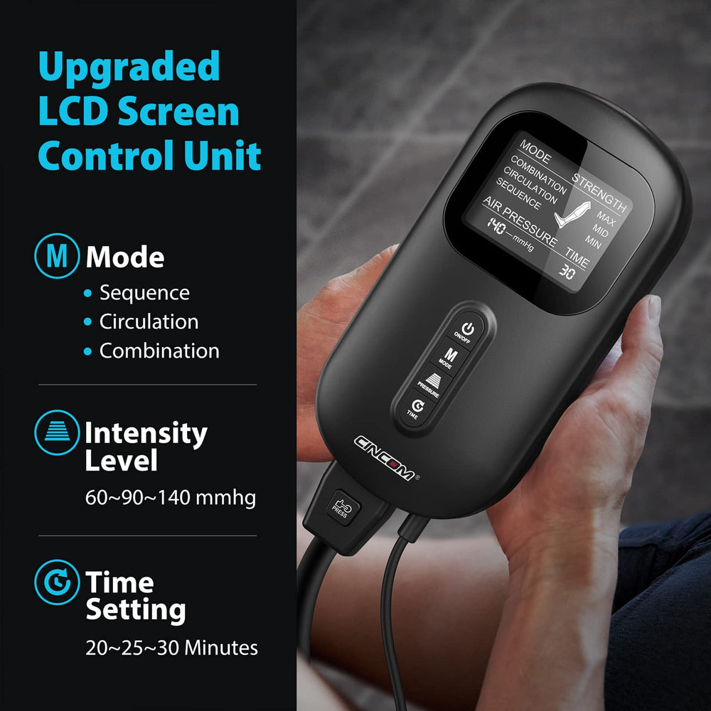 3+3 airbags delivering 360° leg and foot massage on CINCOM