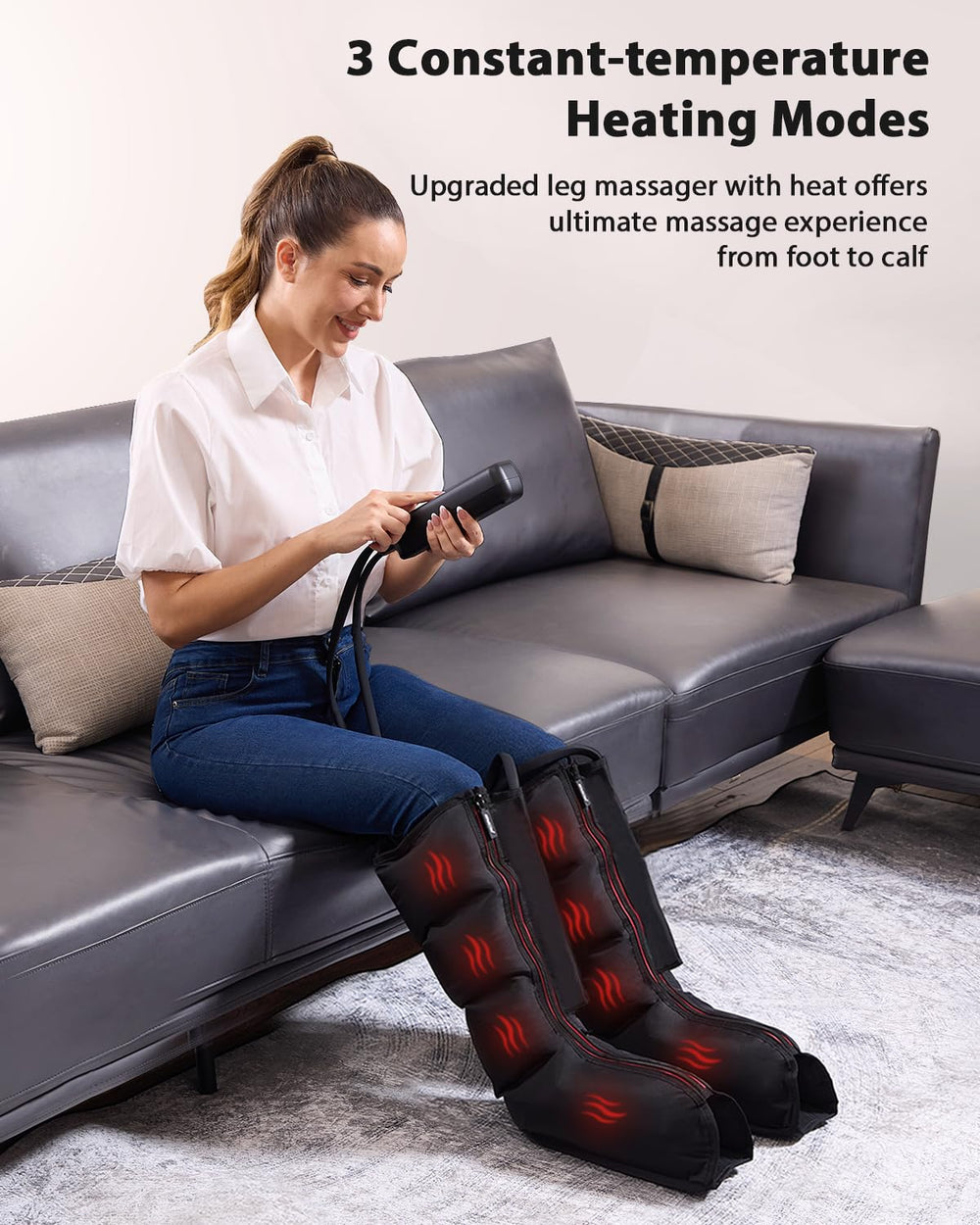 CINCOM massager supports calves up to 21 inches for a customizable fit.