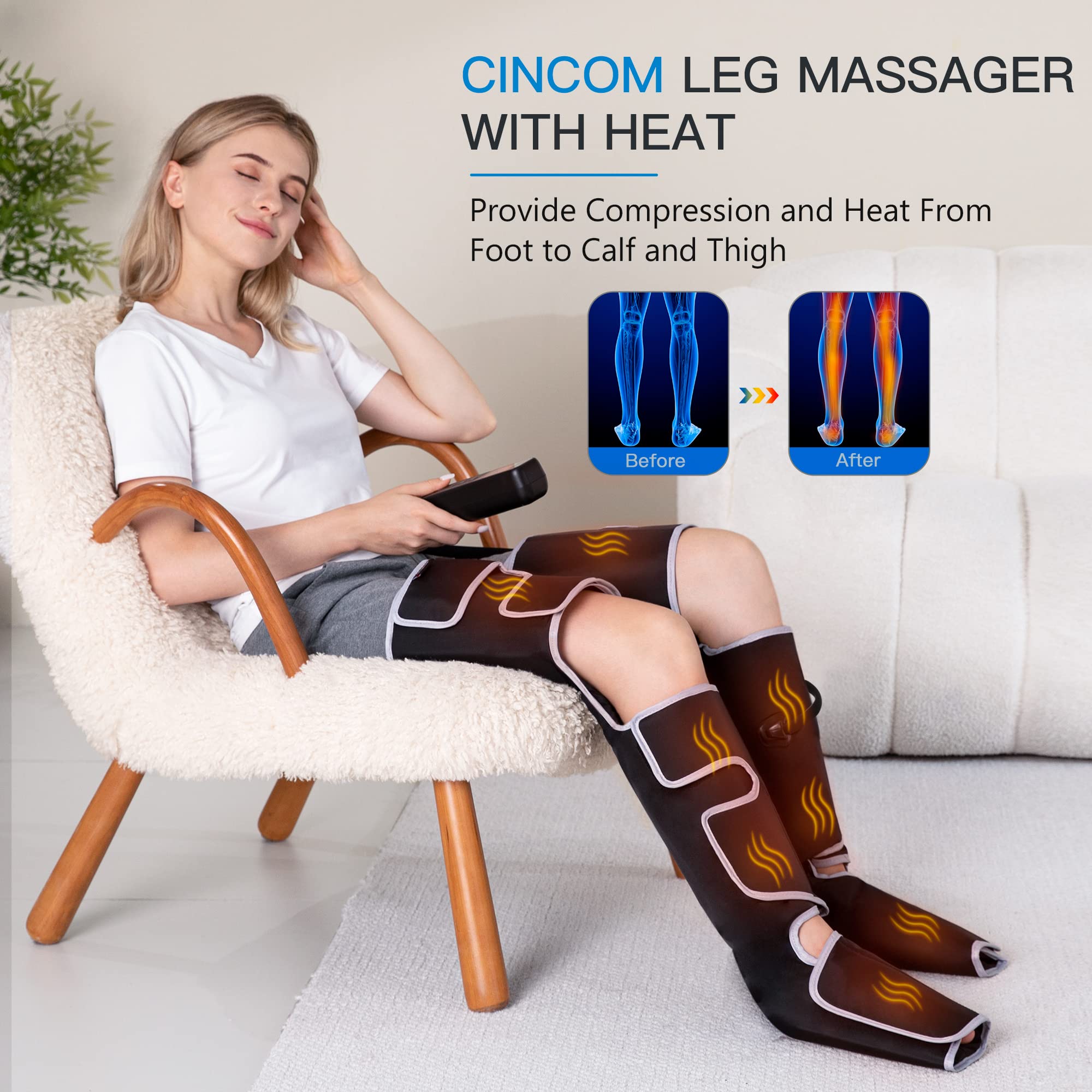 CINCOM leg massager foot wrap demonstrates targeted compression for foot comfort