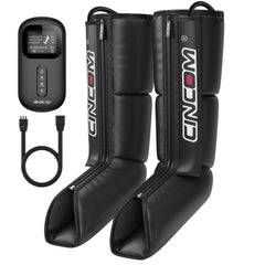 CINCOM leg massager in use with LCD controller for customizable compression