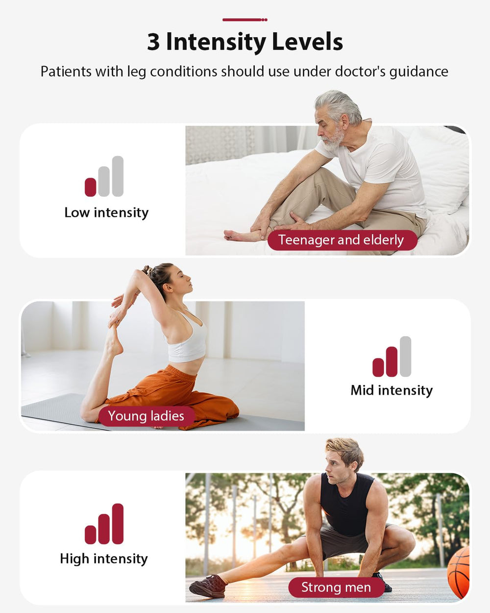 CINCOM leg massager silent air pump provides calm operation
