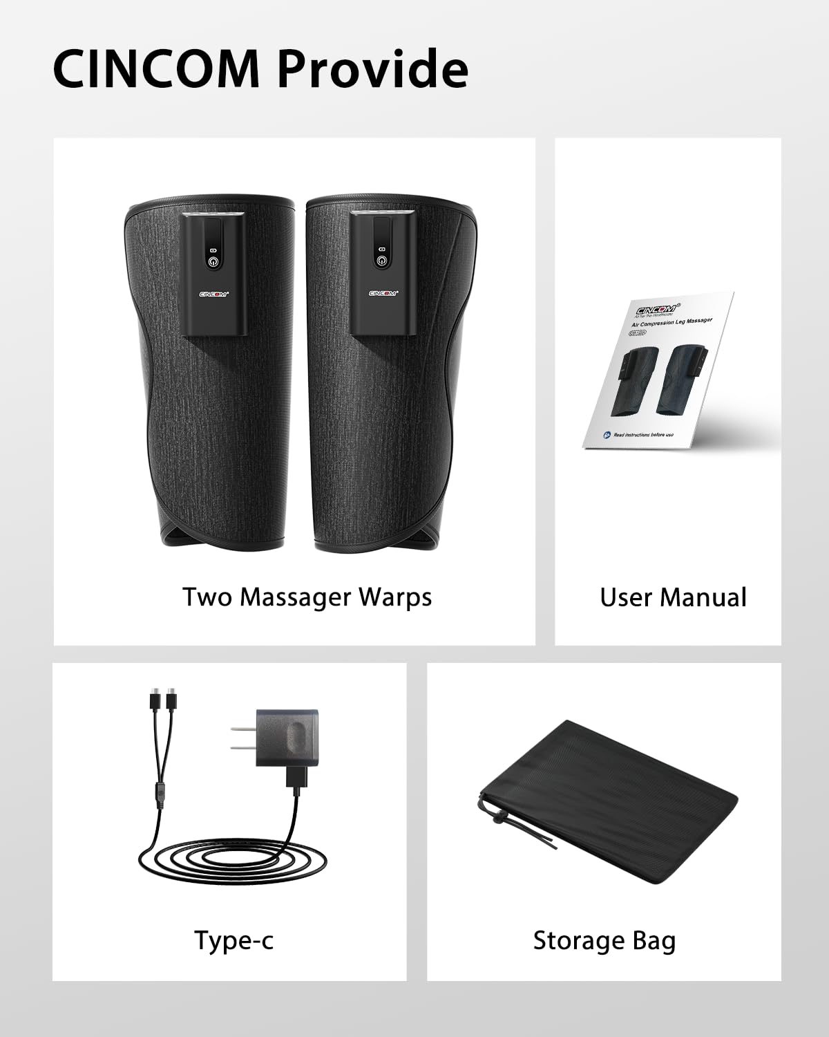 CINCOM travel pouch stores the compact massager during trips.