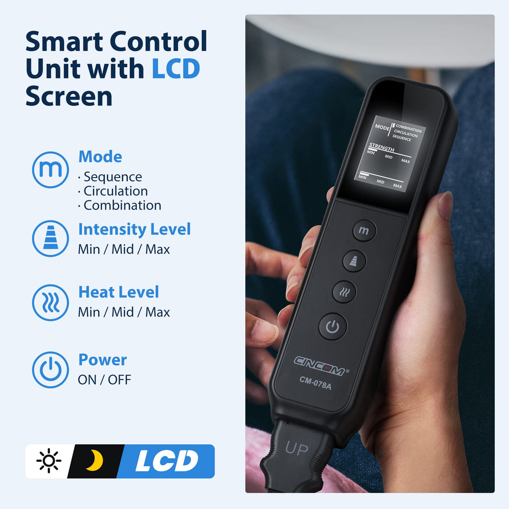 CINCOM leg massager wraps with zip closure for size-inclusive fit