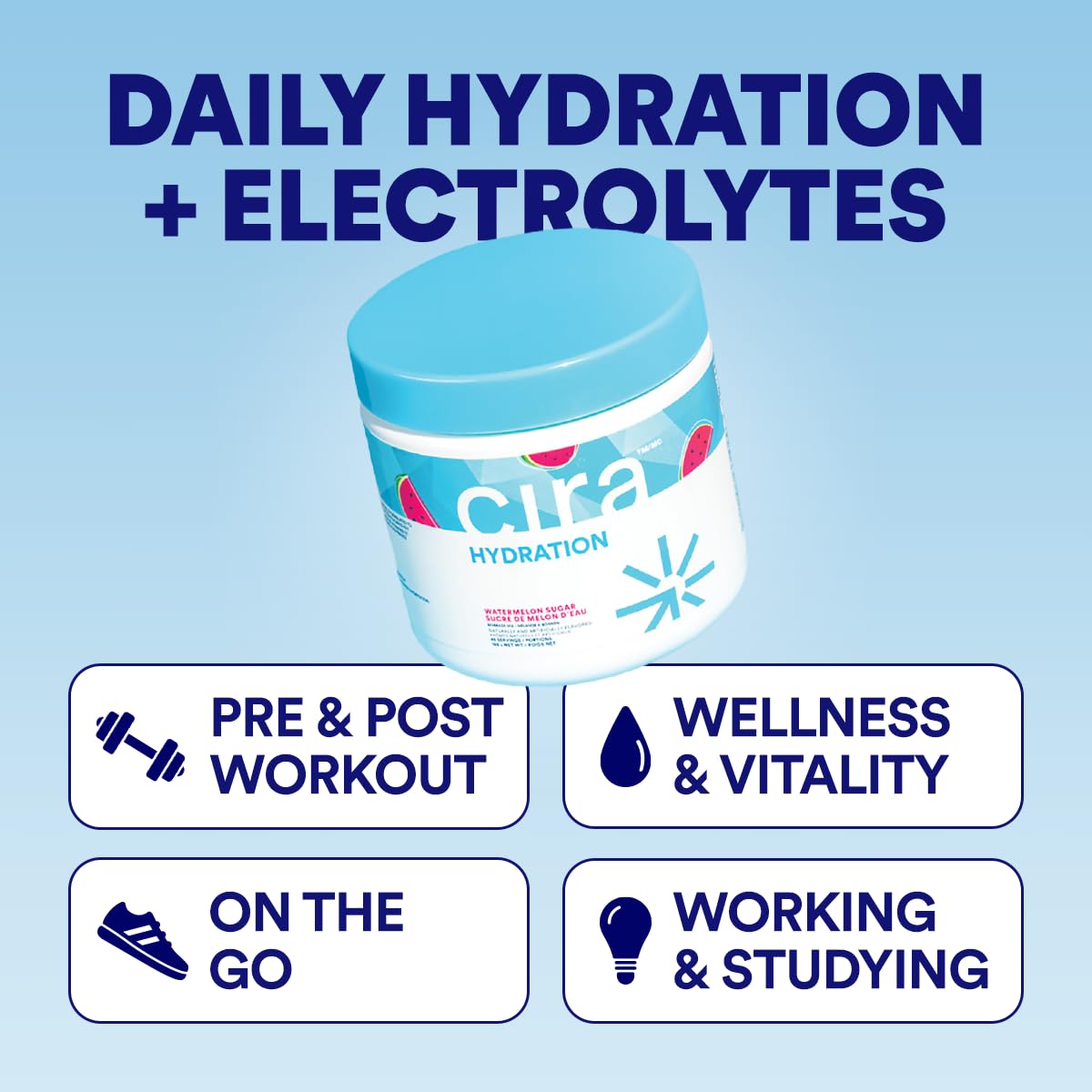 Cira Hydration Powder scoop lets you measure precise servings for quick hydration