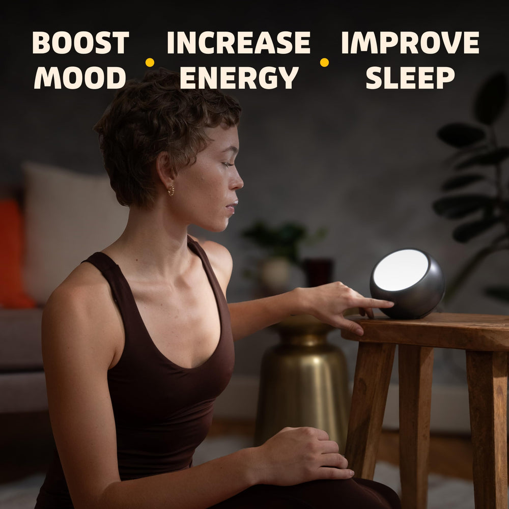 Circadian Optics Leo lamp on desk ready for daily use and tasks.