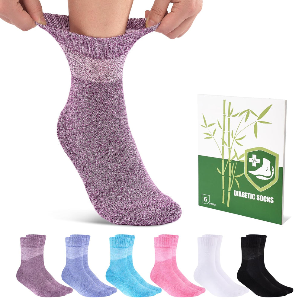 Cirorld bamboo viscose diabetic socks pack with moisture-wicking comfort for all-day wear