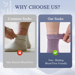 Cirorld non-binding stretch-top socks with extra-wide cuff for relaxed, mark-free fit