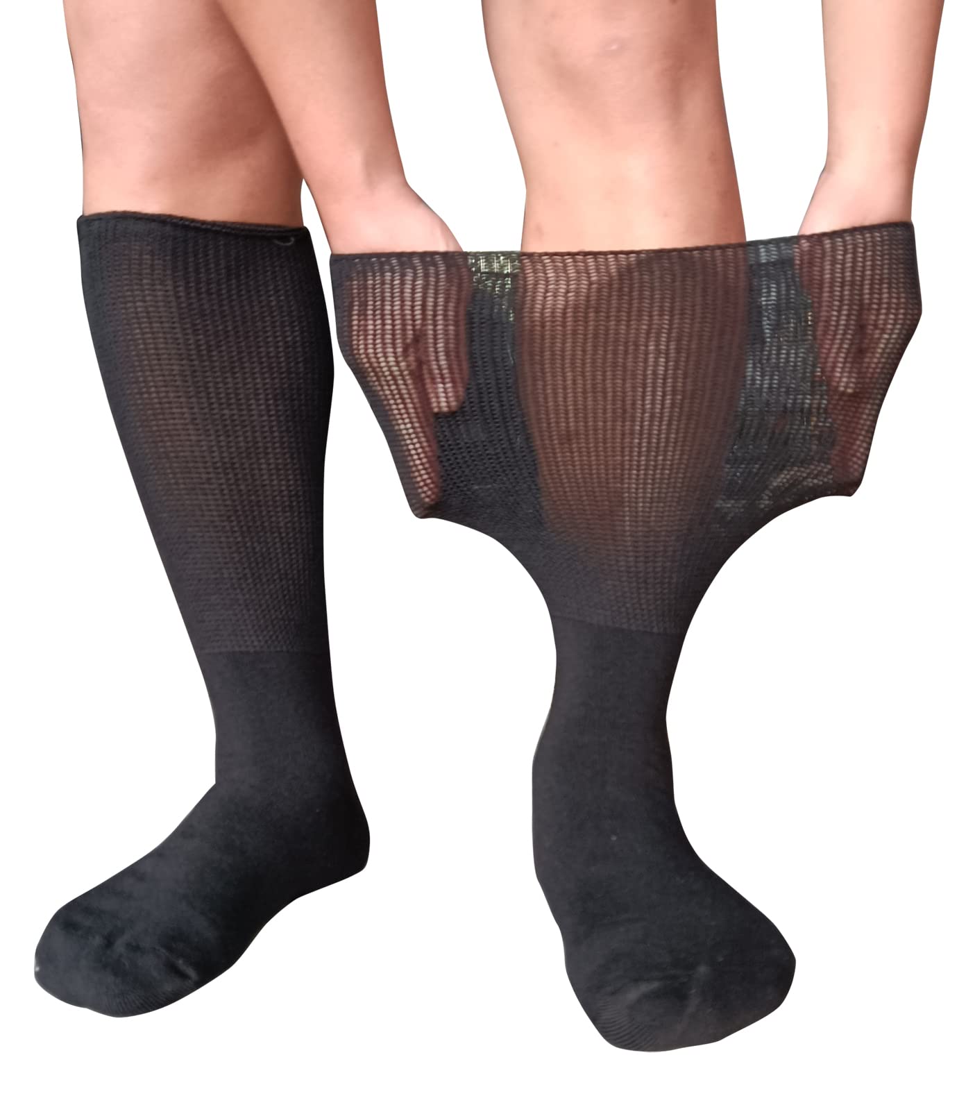 CIRZUEX diabetic socks for swollen feet with knee-high coverage to stay in place