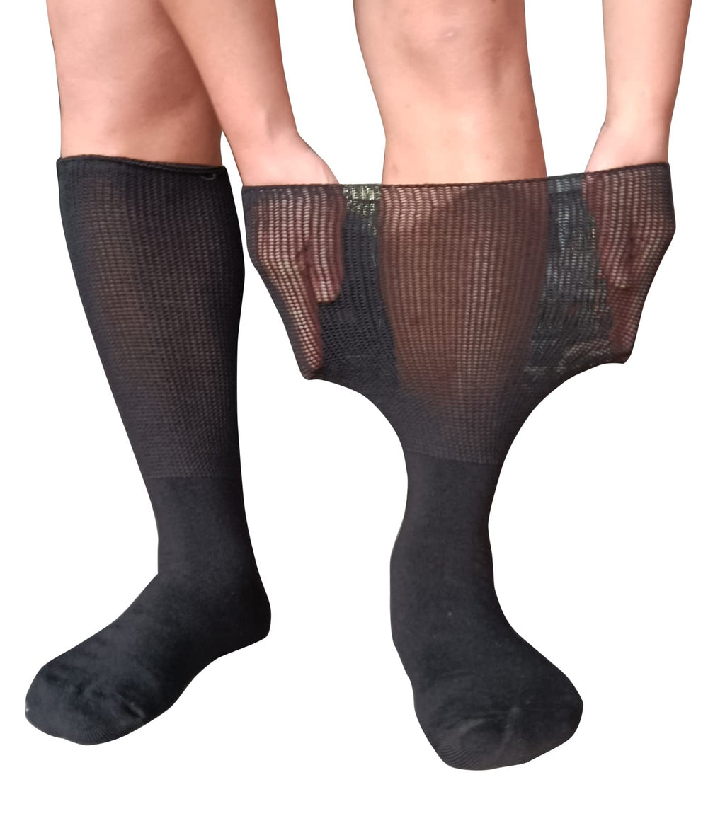 CIRZUEX diabetic socks for swollen feet with knee-high coverage to stay in place