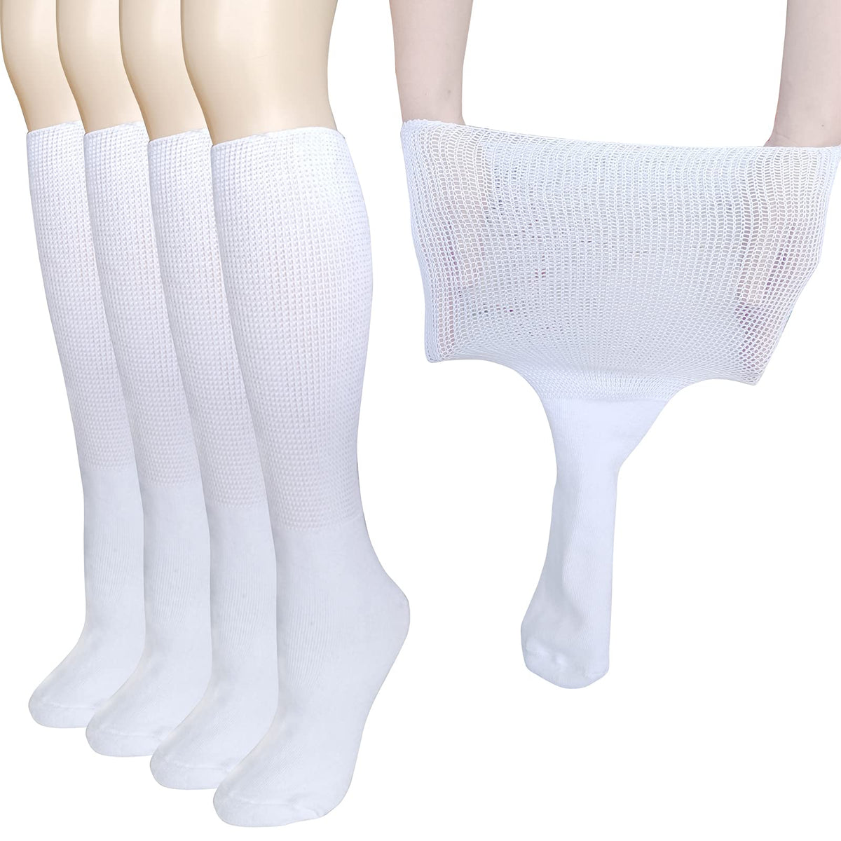 CIRZUEX Extra Wide Socks with ultra-wide calf fit for swollen legs.