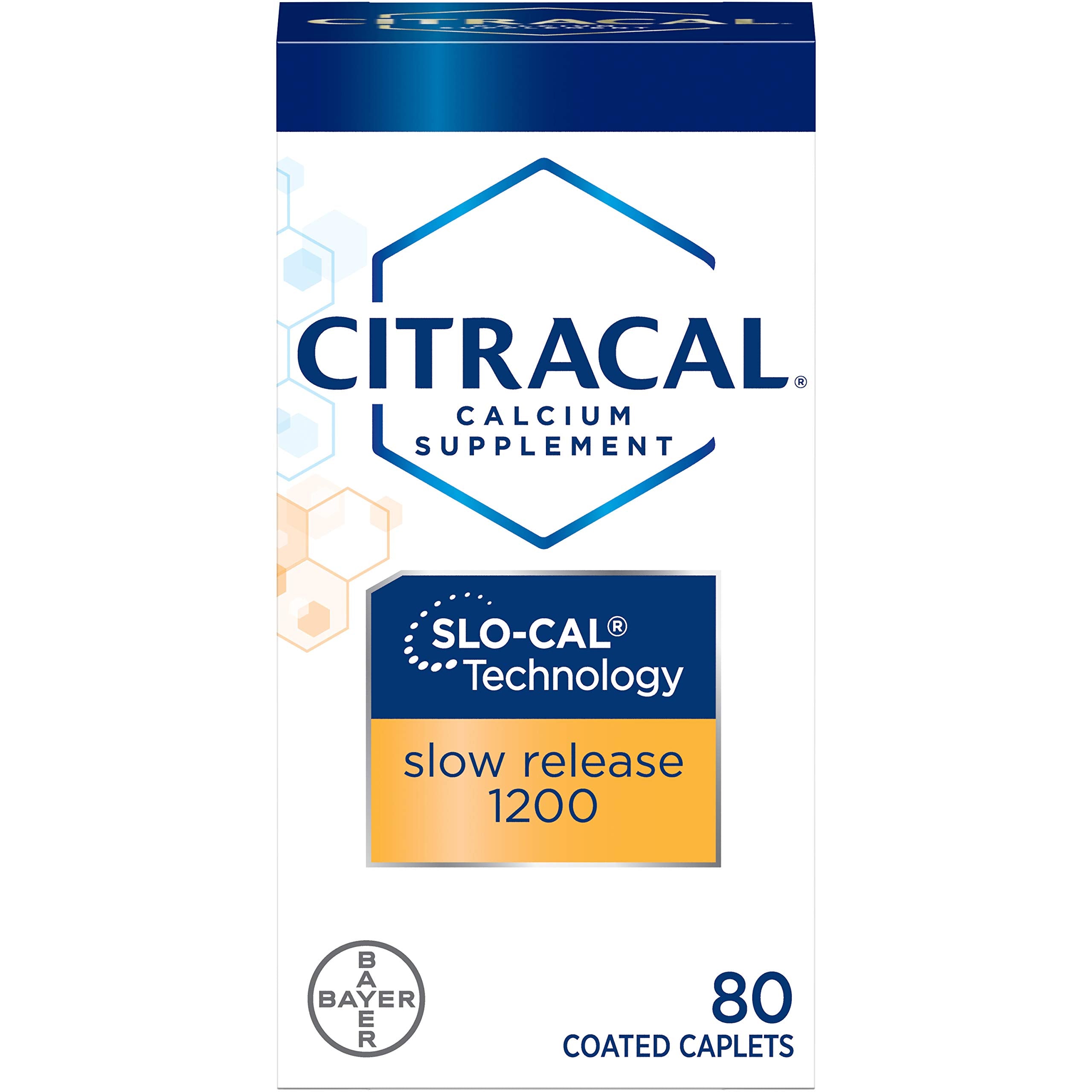 Citracal bottle front showing slow-release calcium and vitamin D tablets for daily support