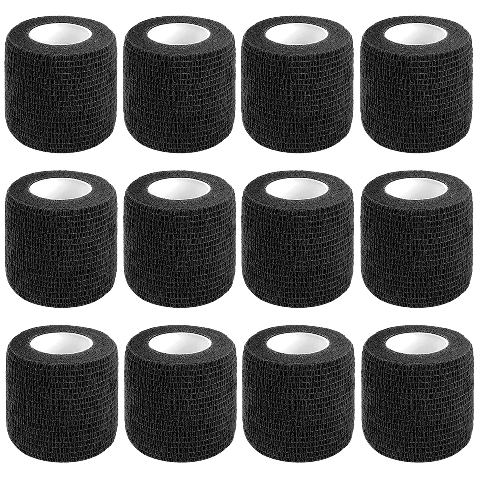 CIYAGPOOU vendaje autoadhesivo negro 2 pulgadas por 5 yardas para primeros auxilios