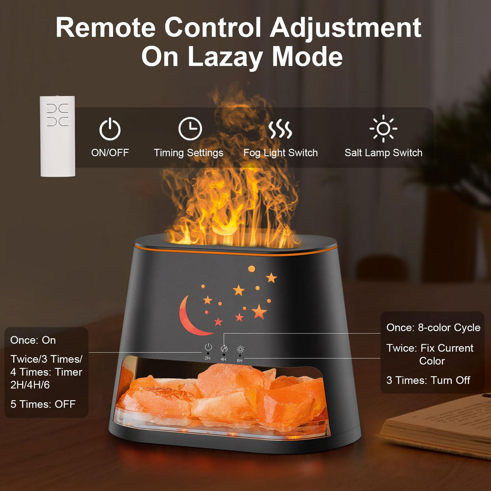 CJC Himalayan salt lamp kit white, 330-350g rock crystals glow softly.