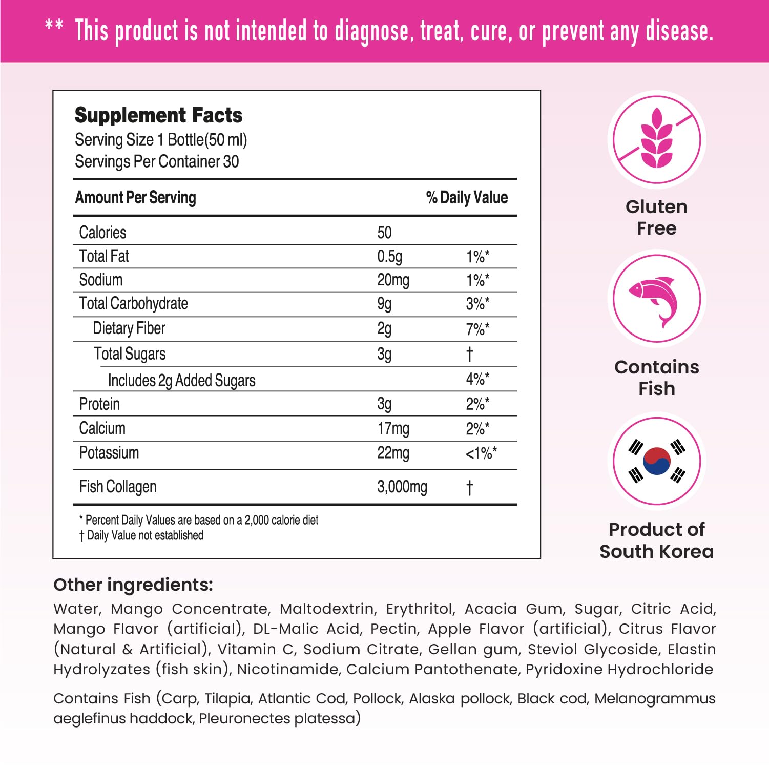 CJ Wellcare Innerb Glowshot mango flavor label highlighting refreshing taste