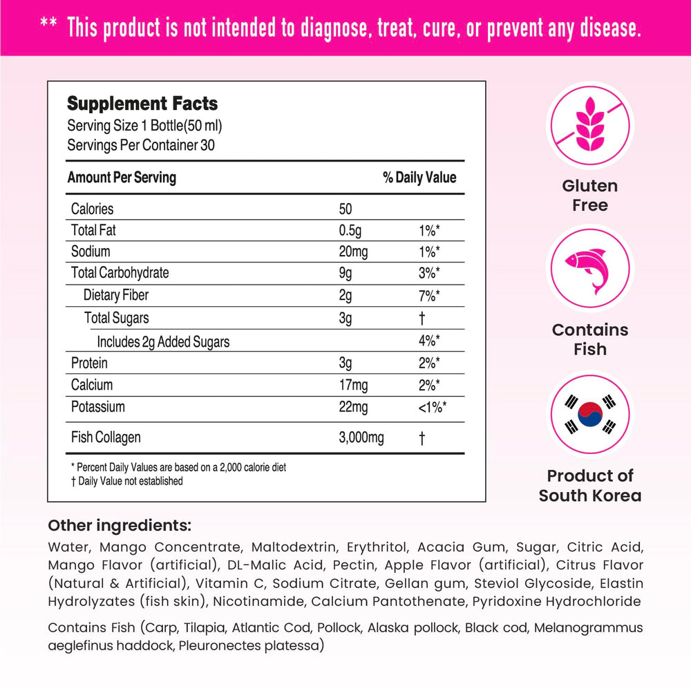 CJ Wellcare Innerb Glowshot mango flavor label highlighting refreshing taste