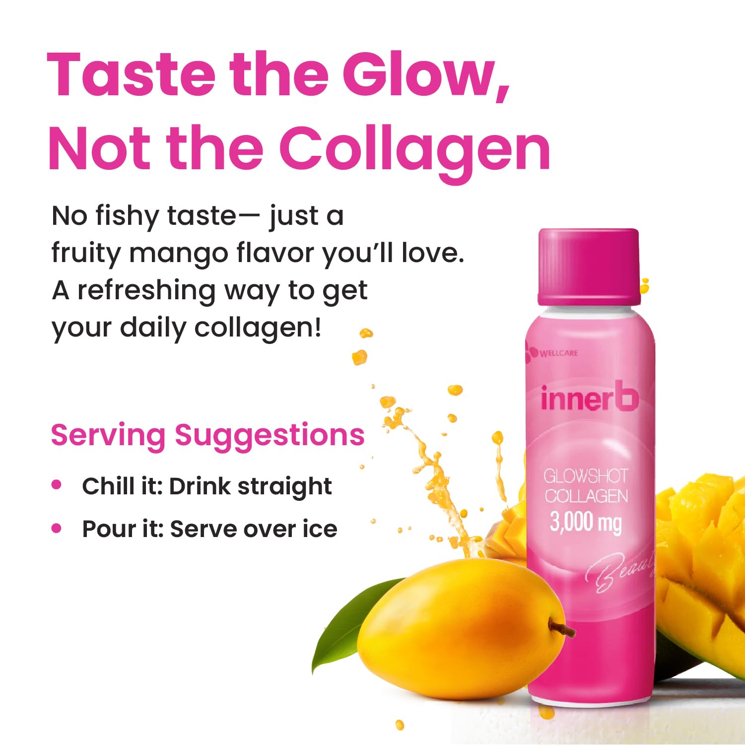 CJ Wellcare Innerb Glowshot measuring cap indicating precise daily dose