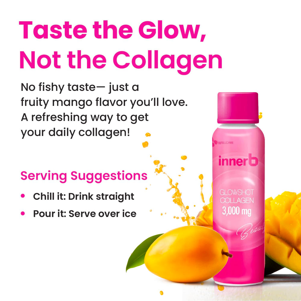 CJ Wellcare Innerb Glowshot measuring cap indicating precise daily dose