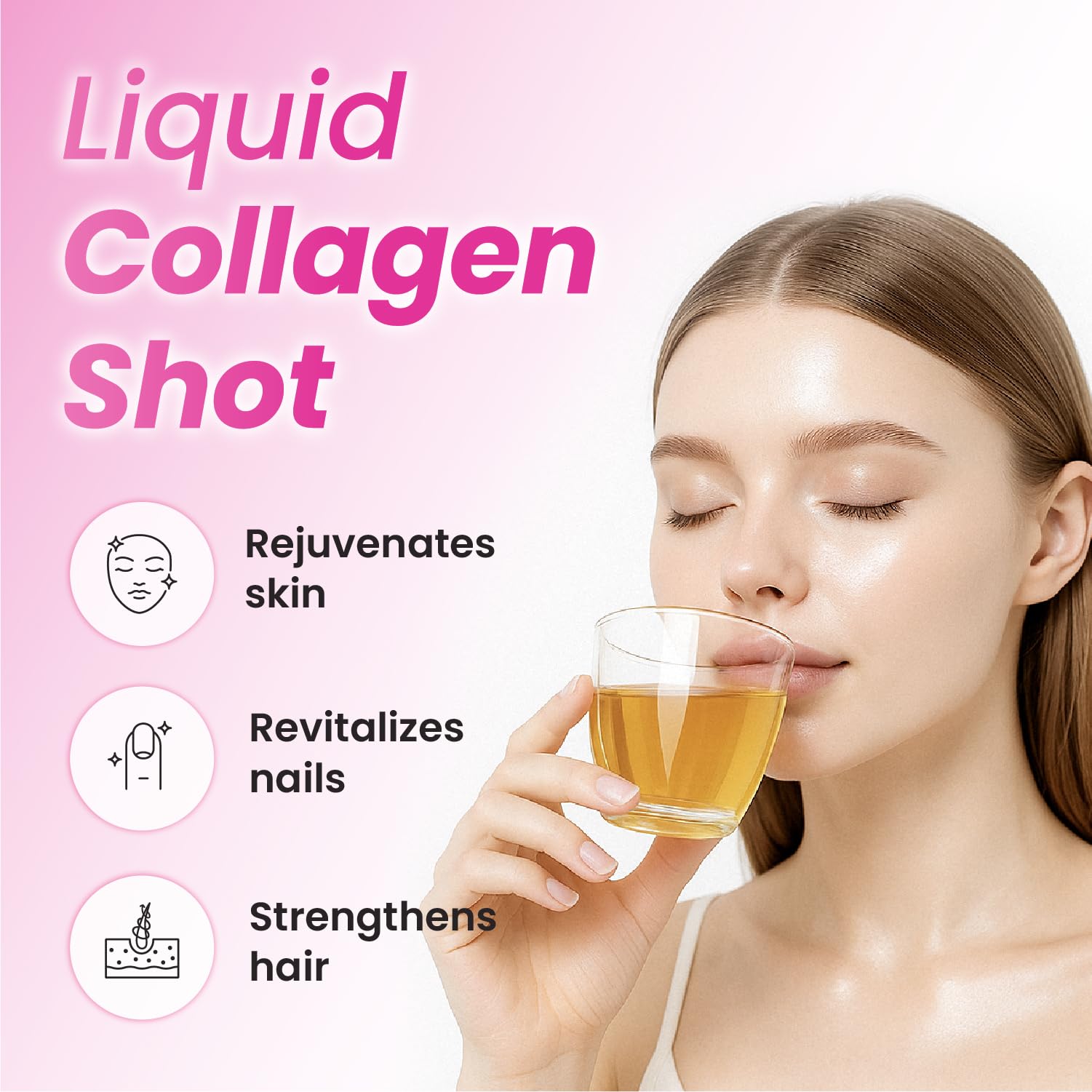 CJ Wellcare Innerb Glowshot serving poured into a glass for daily collagen routine