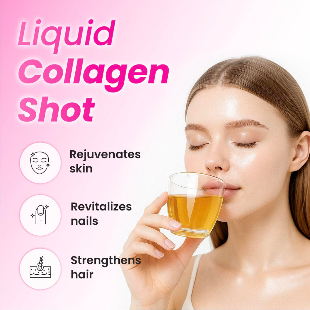 CJ Wellcare Innerb Glowshot serving poured into a glass for daily collagen routine