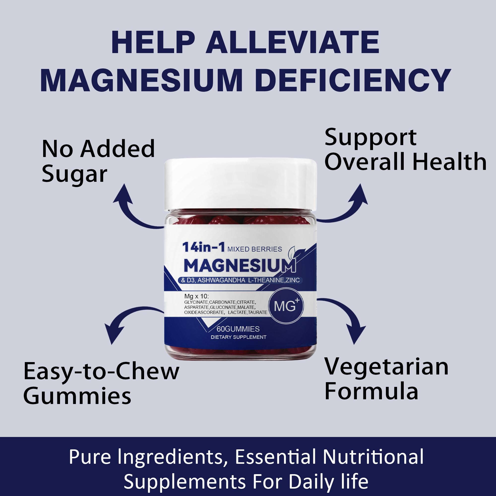CKPCKP Calmansa Magnesium gummies ingredients panel showing D3 and zinc