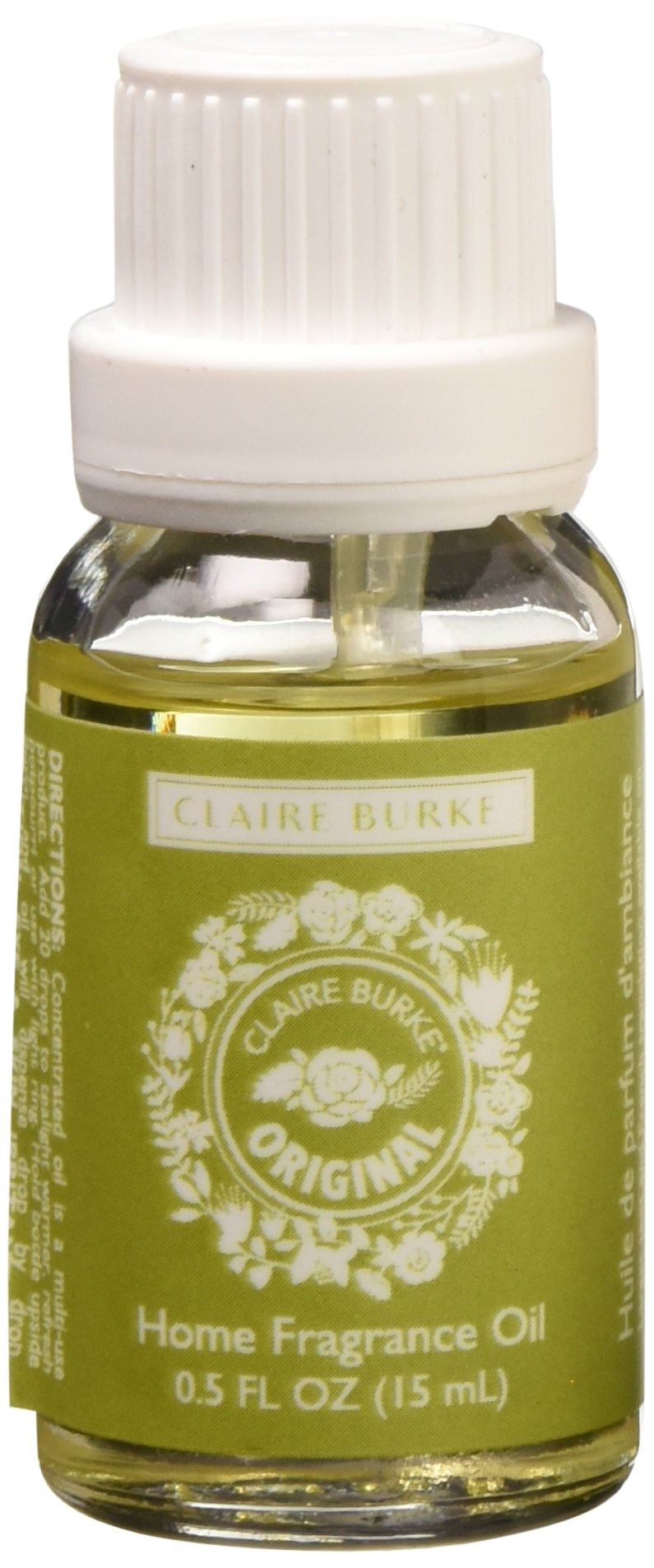 Claire Burke Original Fragrance Oil bottle releasing timeless floral-spice aroma for diffusers