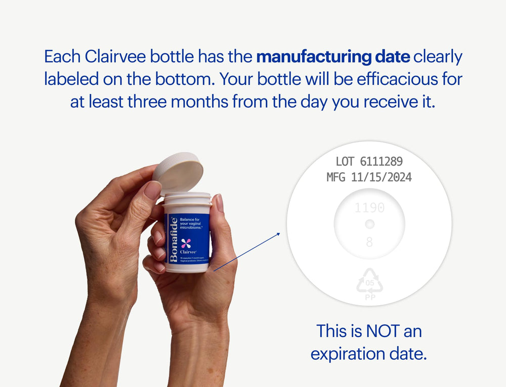 Clairvee capsules pack illustrating easy daily dose to help reduce odor.