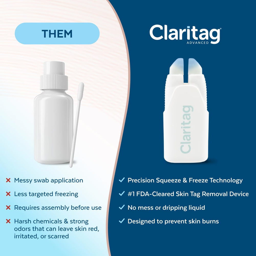 Claritag being used away from eyes to ensure safety