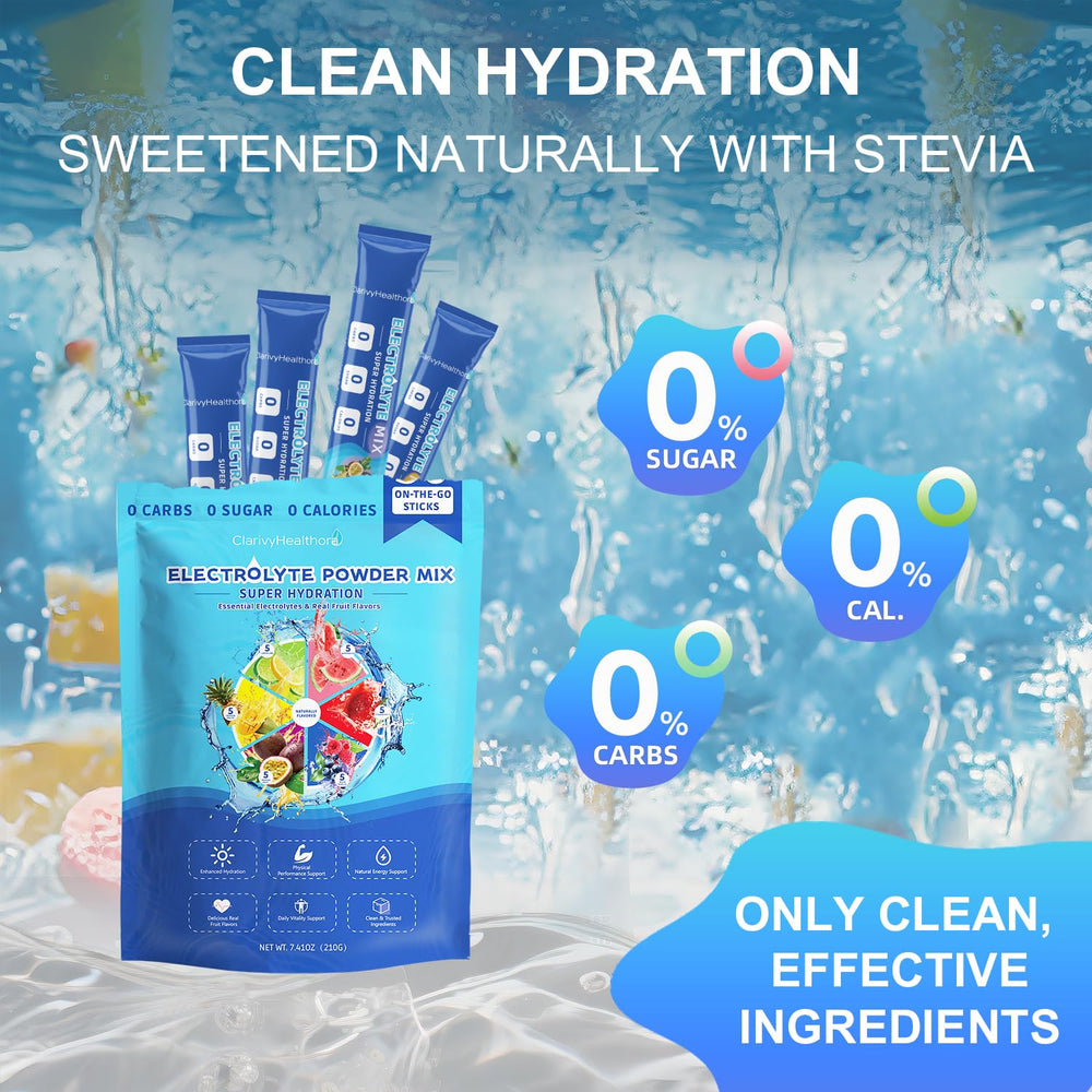 ClarivyHealthora electrolyte packets in lime for quick electrolyte balance during workouts.